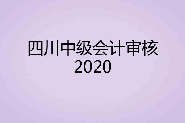 四川中级会计审核2020
