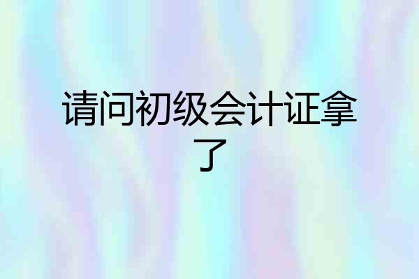 请问初级会计证拿了
