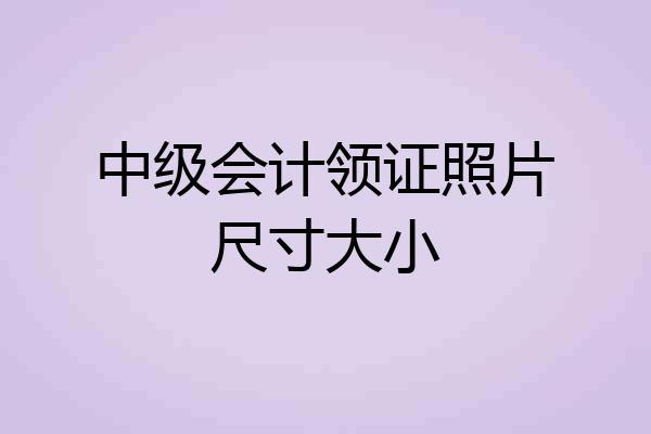 中级会计领证照片尺寸大小