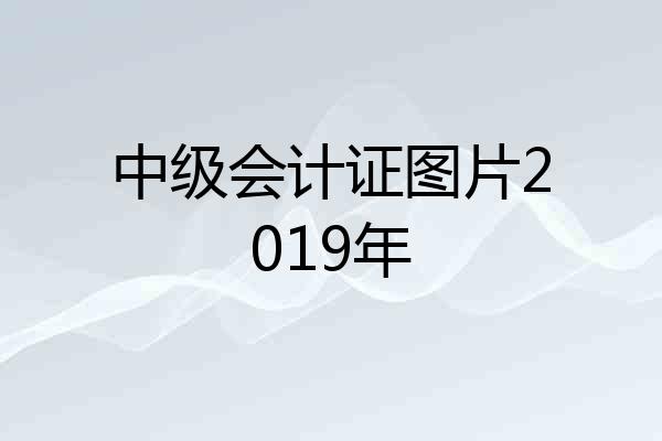 中级会计证图片2019年