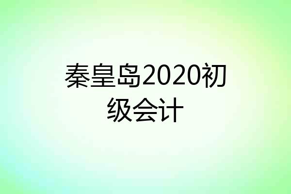 秦皇岛2020初级会计