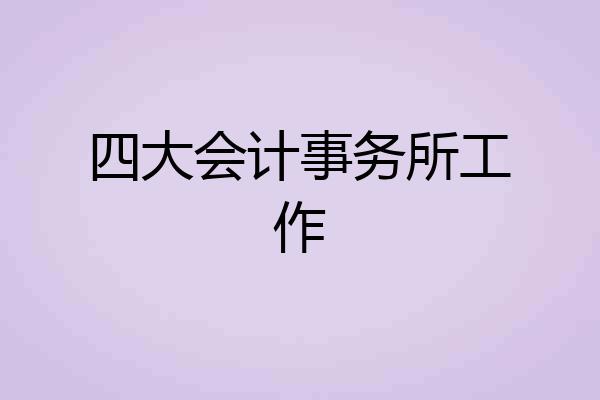 四大会计事务所工作