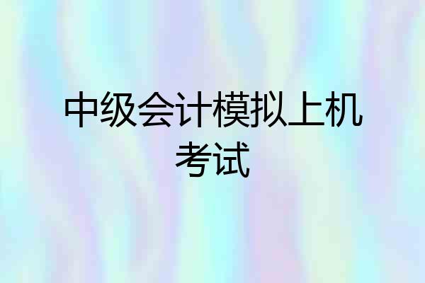 中级会计模拟上机考试