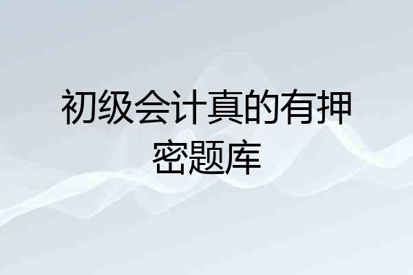 初级会计真的有押密题库