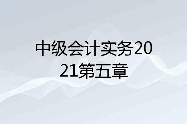 中级会计实务2021第五章