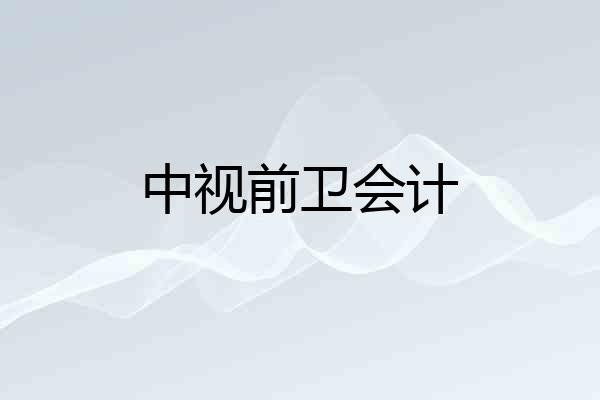 中视前卫会计