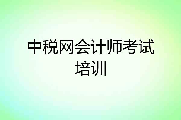中税网会计师考试培训