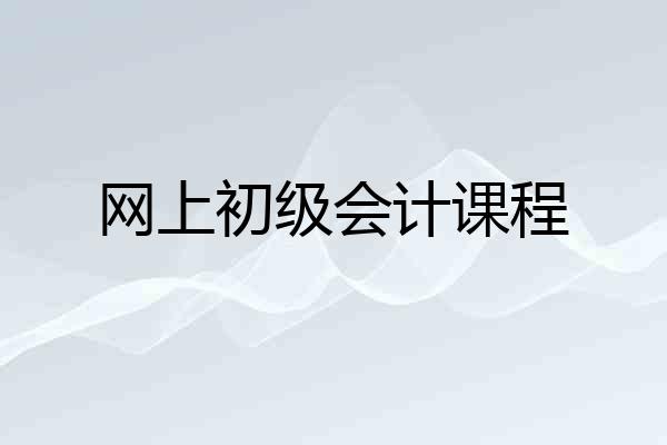 网上初级会计课程