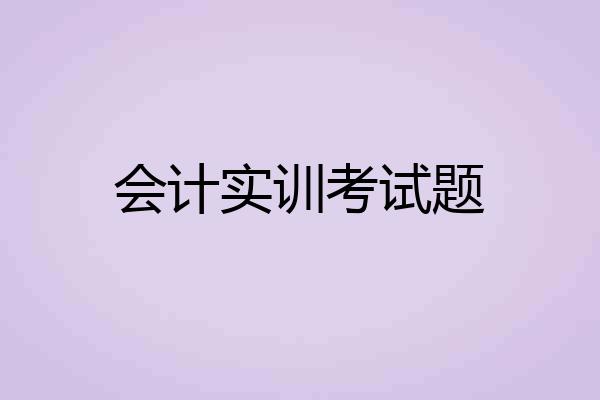 会计实训考试题