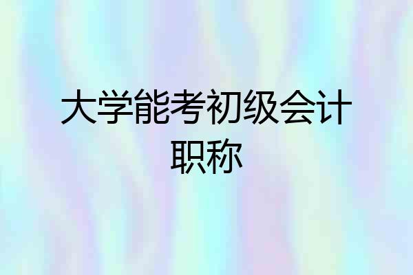 大学能考初级会计职称