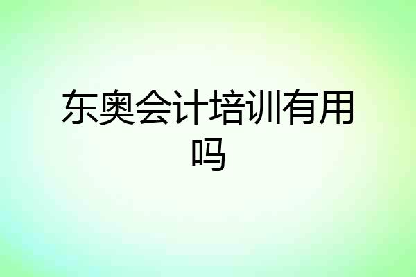 东奥会计培训有用吗