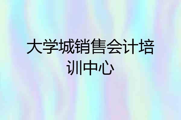 大学城销售会计培训中心
