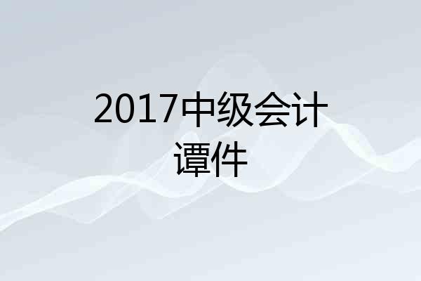 2017中级会计谭件