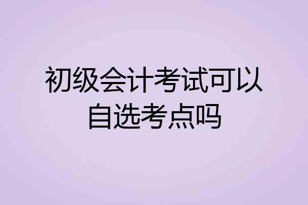 初级会计考试可以自选考点吗