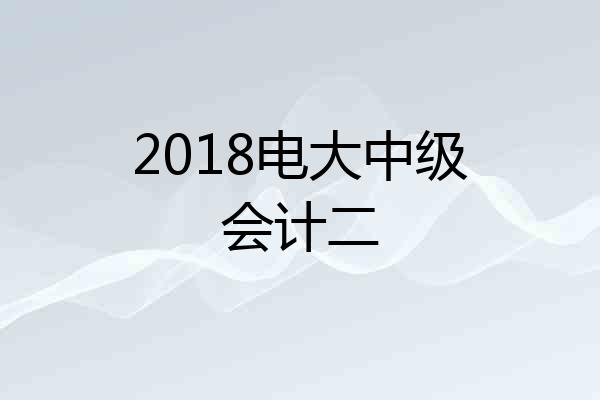 2018电大中级会计二