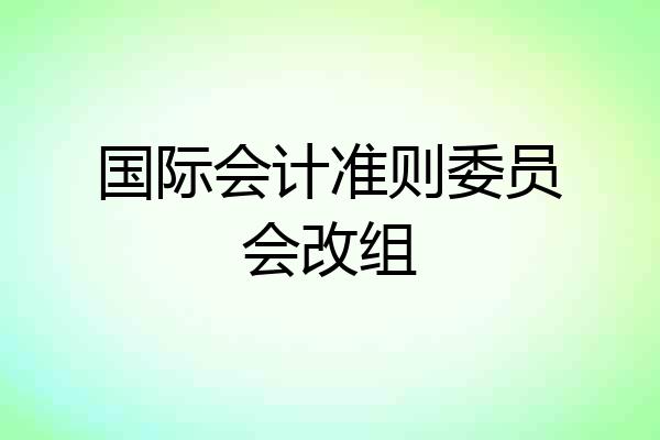 国际会计准则委员会改组