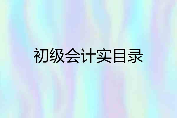 初级会计实目录