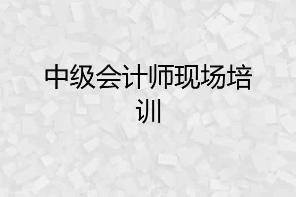 中级会计师现场培训