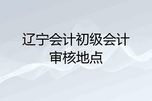 辽宁会计初级会计审核地点
