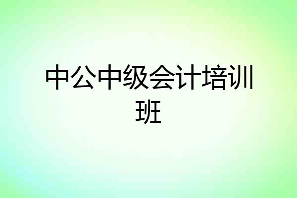 中公中级会计培训班