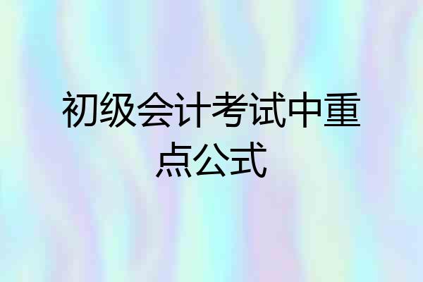 初级会计考试中重点公式