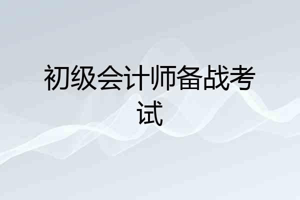 初级会计师备战考试