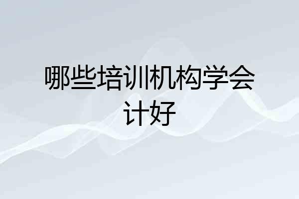 哪些培训机构学会计好