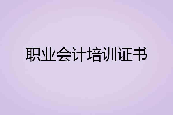 职业会计培训证书