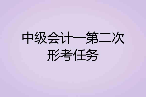 中级会计一第二次形考任务