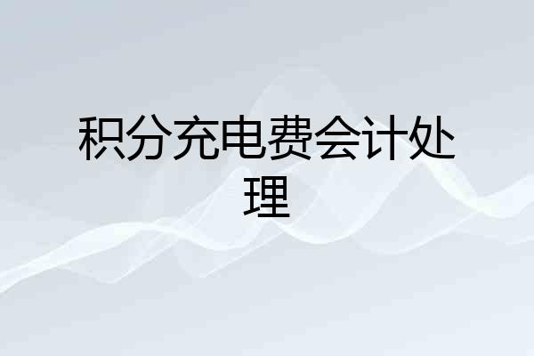 积分充电费会计处理