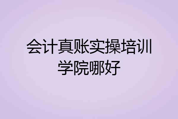 会计真账实操培训学院哪好