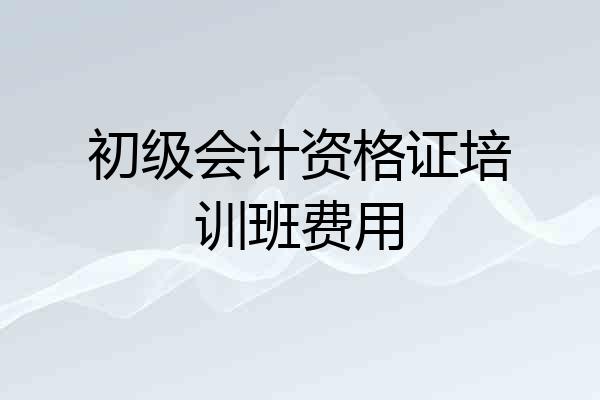 初级会计资格证培训班费用
