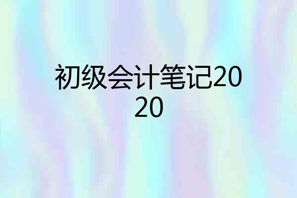 初级会计笔记2020