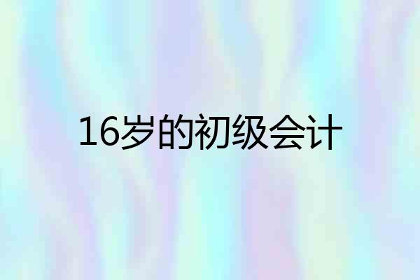 16岁的初级会计