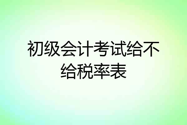 初级会计考试给不给税率表