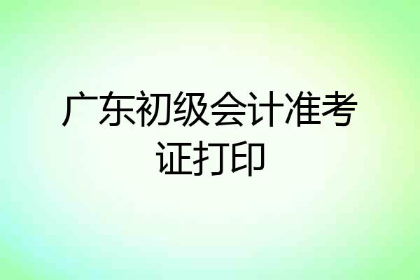 广东初级会计准考证打印