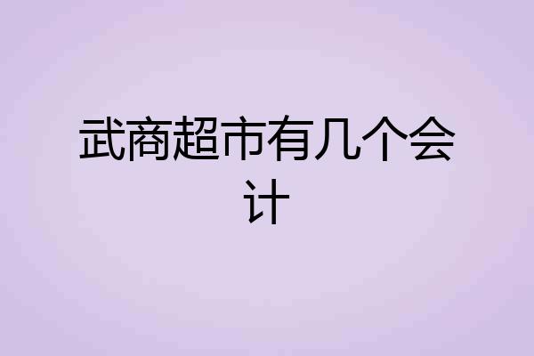 武商超市有几个会计