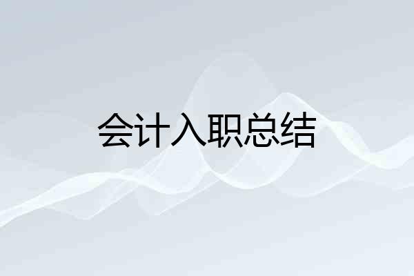会计入职总结