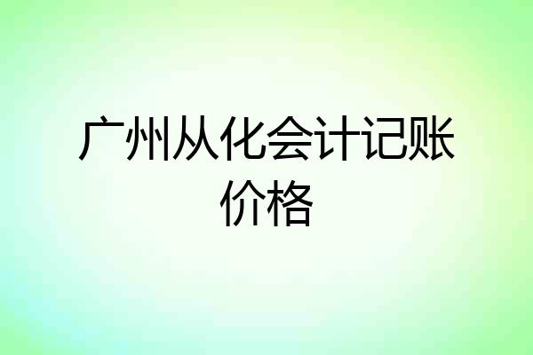 广州从化会计记账价格
