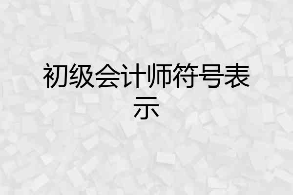 初级会计师符号表示