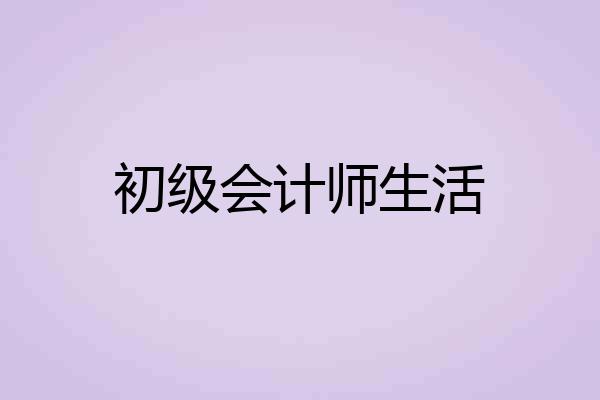 初级会计师生活