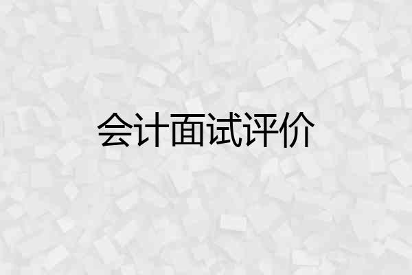 会计面试评价