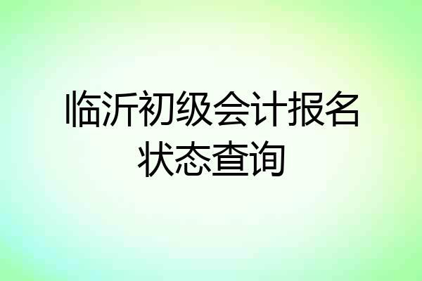 临沂初级会计报名状态查询