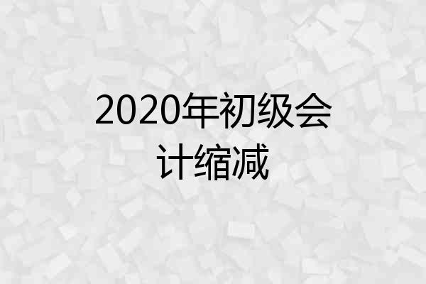 2020年初级会计缩减