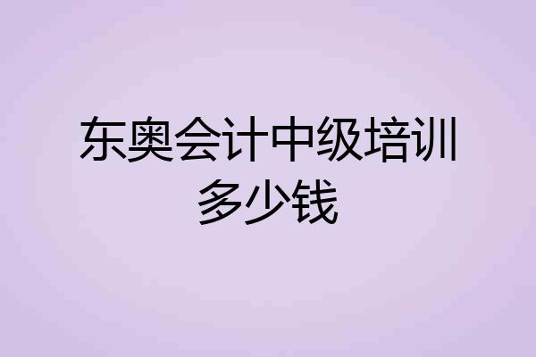 东奥会计中级培训多少钱