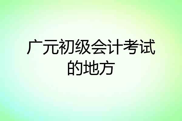 广元初级会计考试的地方