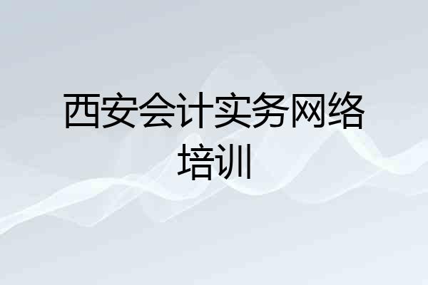 西安会计实务网络培训