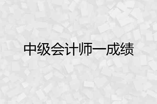 中级会计师一成绩