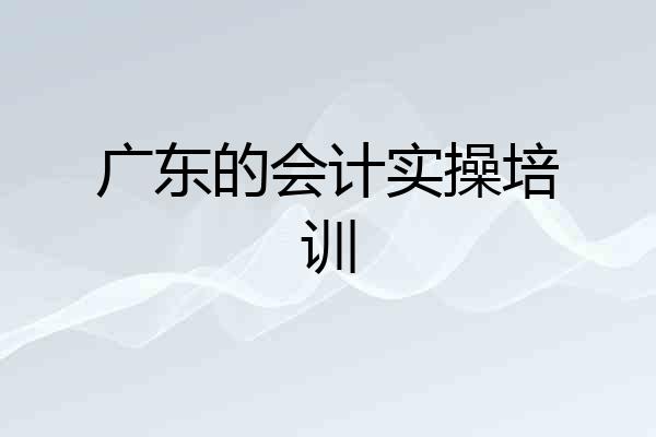 广东的会计实操培训