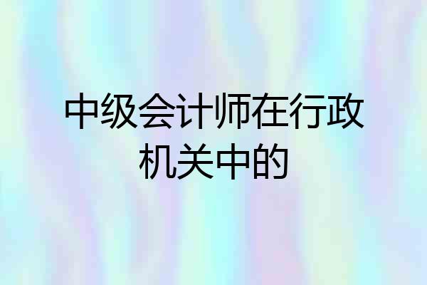 中级会计师在行政机关中的